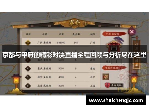 京都与甲府的精彩对决直播全程回顾与分析尽在这里